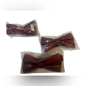 🆕 NWOT 3 BURGUNDY ajustable Bow ties